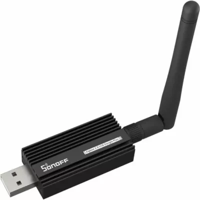 Marrës USB Zigbee, SONOFF ZBDongle-E, Zigbee 3.0, +20 dBm, antenë e jashtme SMA, i zi