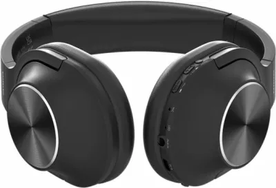 Kufje Bluetooth me ANC Aiwa HST-220BT, mbi vesh, BT 5.4, 40-50 orë, USB-C, AUX 3.5 mm, të palosshme, të zeza, set me kabllo USB-C dhe AUX