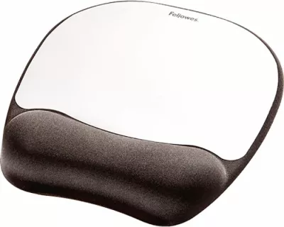 Mauspad Fellowes 9175801 me mbështetje për kyç dhe memory foam, Silver Streak