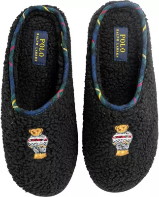 Papuqe për femra Ralph Lauren Charlotte Scuff Bear RF103286, të zeza [Madhësia: 39]