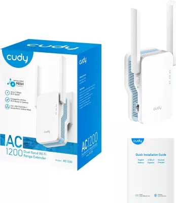 Repeater Cudy RE1200, 300,867 Mbit/s, i bardhë