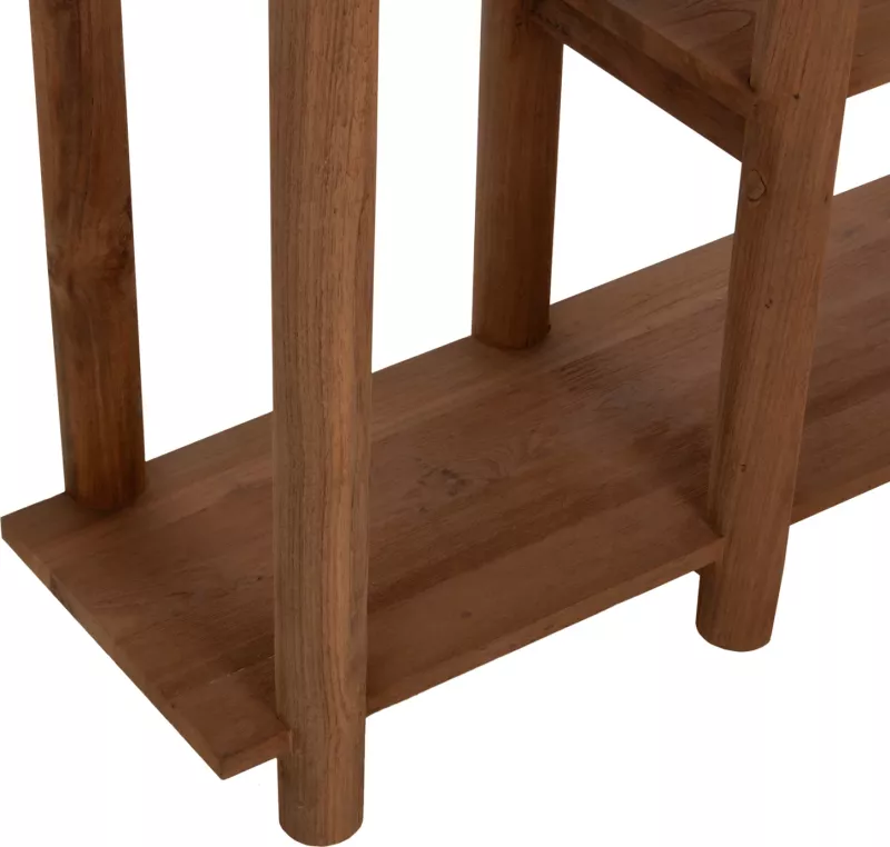 Konsolë KUTAI FH9638 dru TEAK i ricikluar, ngjyrë natyrale rustike, 120x35x80H cm