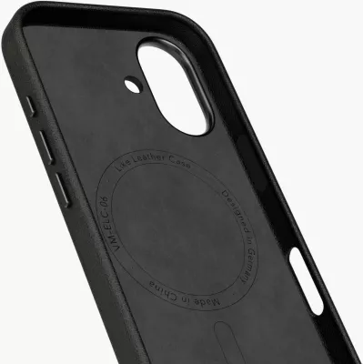 Mbështjellës Vonmählen Like Leather për iPhone 17, i zi