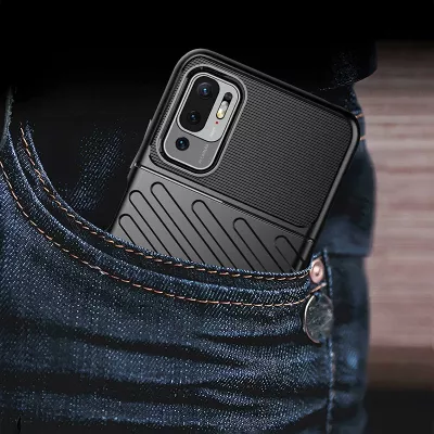Mbështjellës Hurtel Thunder Case për Xiaomi Redmi Note 10 5G / Poco M3 Pro, i zi
