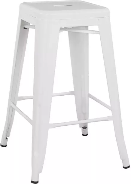 Karrige për bar mesatare metalike FH8573.21 Melita, ngjyrë e bardhë mat, 43x43x67 cm