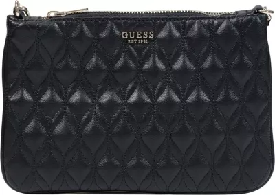 Çantë dore Guess Maxine Quilted Flat PW7577 P6322 për femra, e zezë