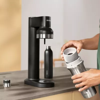 Shishe uji BRITA sodaTRIO 0.65L, çelik inox, e zezë