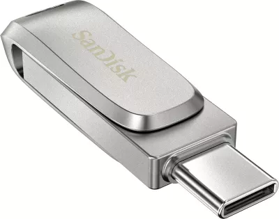 USB SanDisk Ultra Dual Drive Luxe, 64 GB, USB Type-A / USB Type-C, 3.2 Gen 1, 150 MB/s, Inox