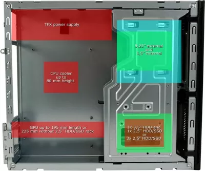 Kasë LC-Power LC-1406MB-400TFX, Micro Tower, 400W, micro ATX/Mini-ITX, e zezë
