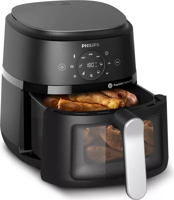 Fritezë me ajër Philips NA221/00, 4.2 L, 1500 W, e zezë/argjendtë