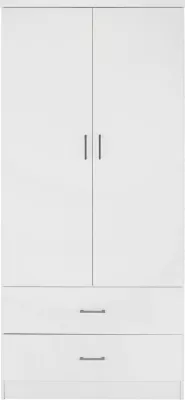 Dollap me 2 dyer dhe 2 sirtarë FH338.05 i bardhë 80x42,5x180,5 cm
