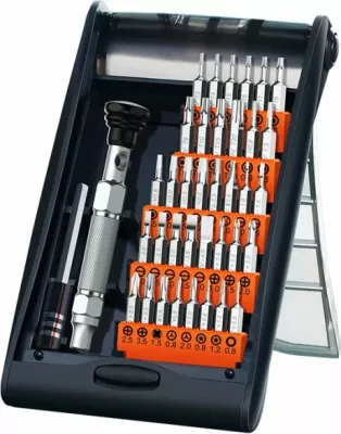 Set kaçavidash precize UGREEN 80459, 38-në-1, me kuti, e zezë
