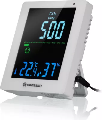 Monitor ajri Bresser CO2, ekran dixhital, bardhë