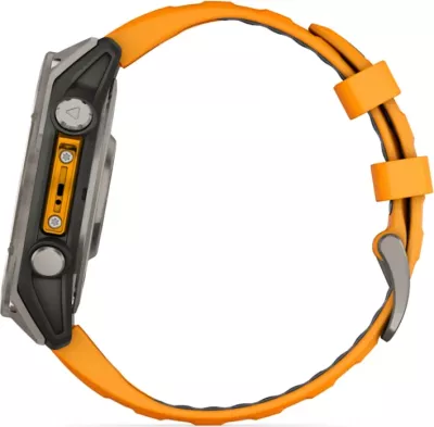 Smartwatch Garmin fēnix® 8 AMOLED, Sapphire, Titanium with Spark Orange / Graphite silicone strap, 47 mm