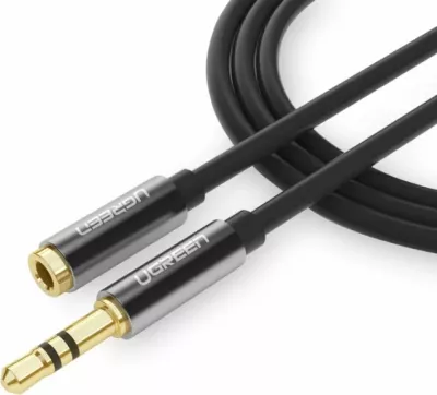 Kabllo zgjatimi audio 3.5mm UGREEN 10593, mashkull-në-femër, 1.5 m, e zezë