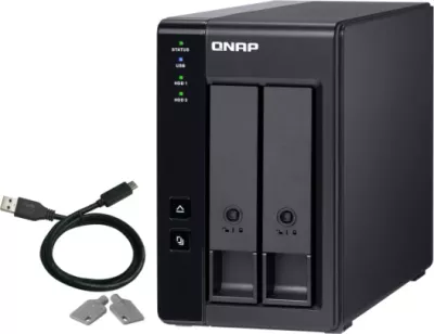 Kasë ekstensioni USB RAID QNAP TR-002, 2-bay për 2x SATA 3.5\"/2.5\", USB-C 3.2 Gen 2, e zezë