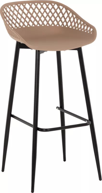 Karrige për bar AVAYA FH8686.13, polipropilenë ngjyrë kapuçino, këmbë metalike të zeza, 46x48x99H cm