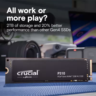 SSD Crucial P310 1TB NVMe PCIe Gen4 M.2 2280, e zezë