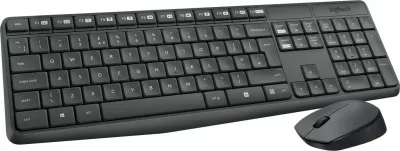 Komplet tastierë dhe maus Logitech MK235, Wireless, USB, QWERTY, Gri