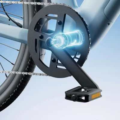 Bicikletë elektrike Urtopia Carbon 1 ST Step-Thru, M (155–185 cm), 250W, autonomi deri 130 km, Blu