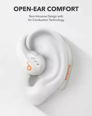 Kufje wireless Anker Soundcore AeroFit Pro A3871G21, LDAC, 46h me kasë, IPX5, të bardha, set me kasë karikimi
