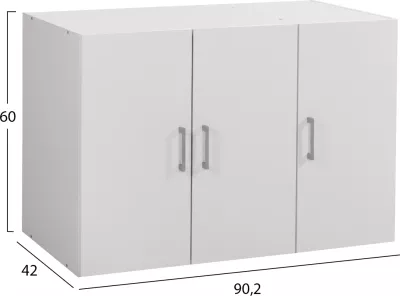 Kabinet i sipërm për dollap me 3 dyer, ALIVIA FH351.05, melaminë, ngjyrë e bardhë, 90,2x42x60H cm