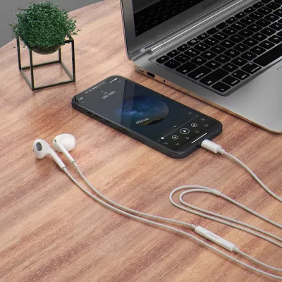 Kufje in-ear Dudao X14PROL-W1 me kabllo, Lightning, të bardha