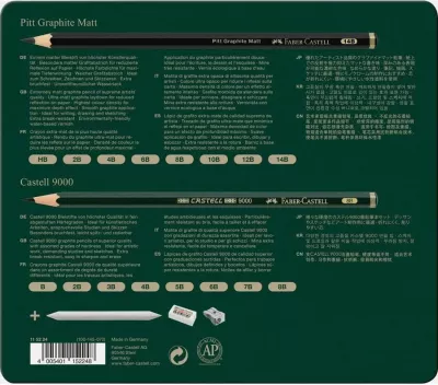 Set lapsa grafiti FABER-CASTELL Pitt Graphite Matt & Castell 9000, 20 copë, e zezë/e gjelbër