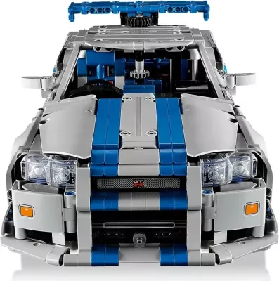 Set LEGO Technic Nissan Skyline GT-R (R34) 2 Fast 2 Furious, 42210, për të rritur, Gri/Kaltër