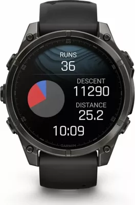 Smartwatch Garmin Fenix 8 AMOLED (010-02904-21) 1.4\" GPS NFC 10 ATM, e zezë