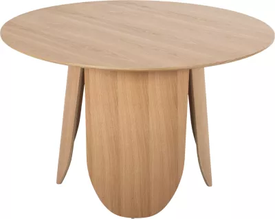 Tavolinë e rrumbullakët për ngrënie, DENTY, FH9612.01, MDF me furnir lisi, ngjyrë lisi, Φ120x75H cm