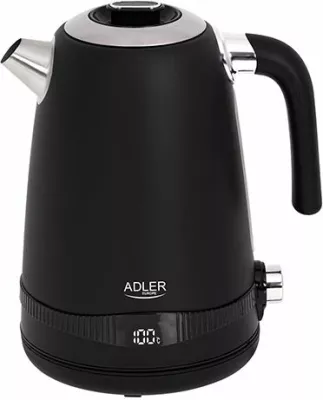 Çajnik elektrik ADLER AD1295b 1.7L me LCD, temperaturë të rregullueshme, 1850-2200W, i zi