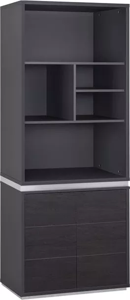Bibliotekë profesionale për zyre, ngjyrë gri dhe wenge, FH2090, 81.5x40x200 cm