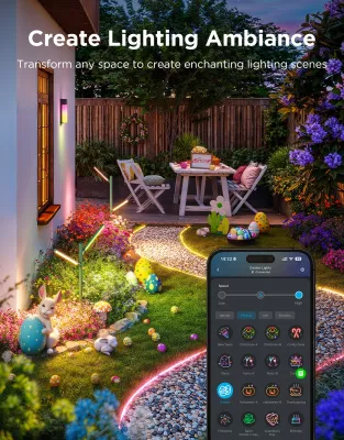Drita kopshti outdoor Govee Outdoor Garden Lights RGBWWIC 1100 lm, Matter/Alexa/Google, set 2 copë