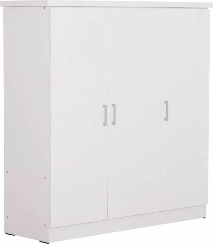Dollap 3-fletësh me rafte FUENTO FH2482.02 melaminë, ngjyrë e bardhë, 120-116x40x123.5H cm