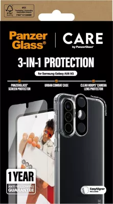 Mbështjellës PanzerGlass për Samsung Galaxy A56 5G, set 3-në-1, transparent