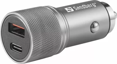 Karikues veture Sandberg 441-50 48W 1x USB-C PD + 1x USB-A QC3.0, argjend