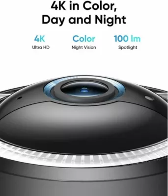 Kamerë sigurie e jashtme wireless ANKER eufy Security S330 4G LTE / Wi‑Fi, 4K, PTZ 360°, panel solar, bateri 9400 mAh, microSD deri 128 GB, me SIM + panel solar, bardhë