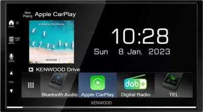 Radio multimedia Kenwood DMX7722DABS, 6.8 inç, Wi-Fi, Bluetooth, CarPlay, Android Auto, e zezë