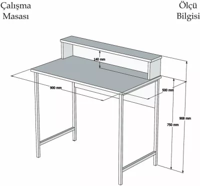 Tavolinë studimi Hanah Home, Uso, ngjyrë arre, e zezë