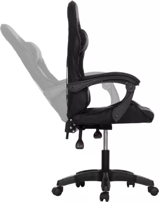 Karrige gaming STRATUS FH1231.01, e zezë, me jastëkë për mes dhe qafë, 62x62x119cm