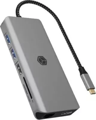 Kasë dokimi ICY Box 12w1, USB-C, 8K, gri