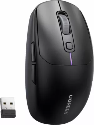 Maus UGREEN 90539, 5000 DPI, 2.4G + Bluetooth 5.0 + USB, bateri 700mAh, zi