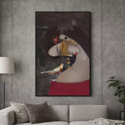 Pikturë dekorative në kanavacë, shumëngjyrëshe, 70x110x5cm, dru