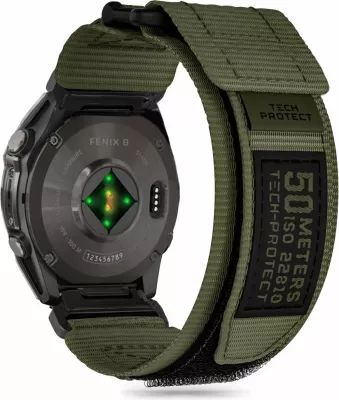 Rrip najloni Tech-Protect Scout Pro për Garmin Fenix 5X/5X Plus/6X/6X Pro/7X/8 (51mm), i gjelbër