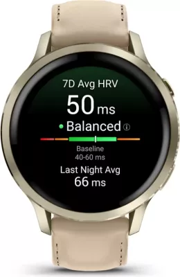 Smartwatch Garmin Venu® 4, Lunar Gold/Bone & Light Sand Band, 41 mm