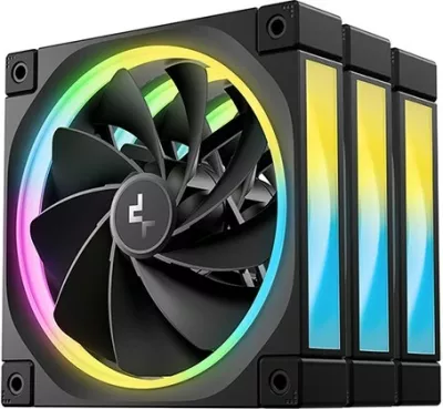 Ventilator kasë Deepcool FL12R-3 IN 1, 12 cm, ARGB, set prej 3 copë, zi
