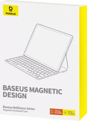 Mbështjellës me tastierë Baseus Brilliance Series për iPad 10.2'' (2019/2020/2021), me USB-C kabllo, e zezë