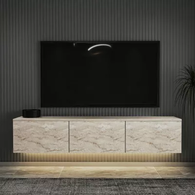 Komodë TV Hanah Home, ndriçim neon, ngjyrë travertin
