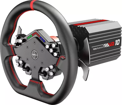 Timon gare me bazë Direct Drive, PXN VD10 DS (VD10 + WDS R2), 10 Nm, 300 mm, Quick Release, 13 butona, e zezë/e kuqe, set